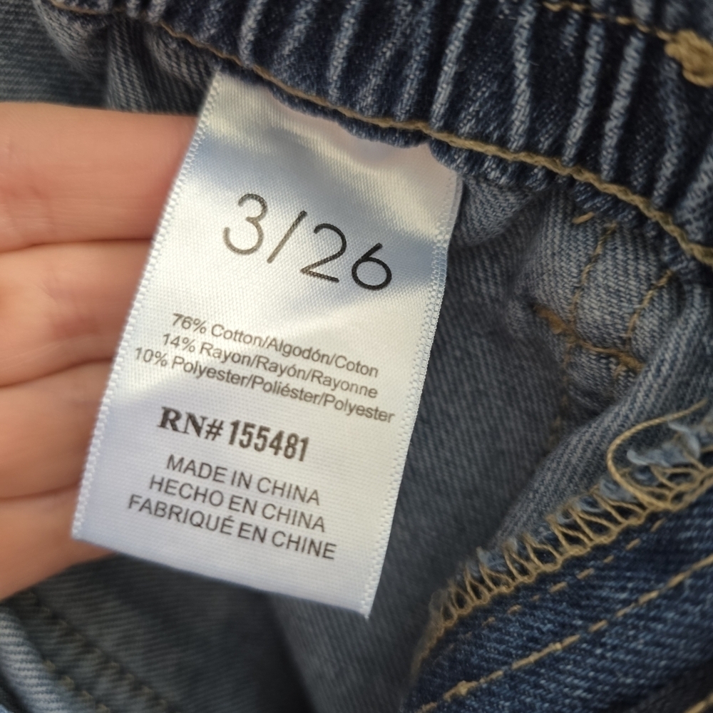 Simple Society Juniors Cargo Blue Jeans High Rise Pockets Elastic Waist Sz 3/26 - Picture 5 of 9